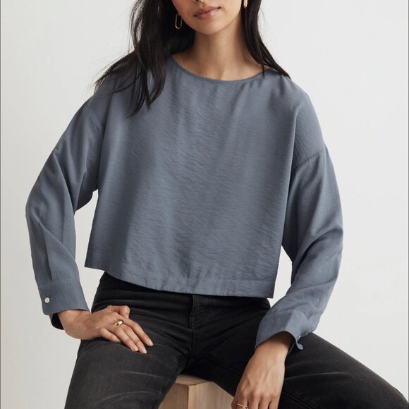 Madewell Relaxed Tulip-Back Top, size M - Picture 1 of 4